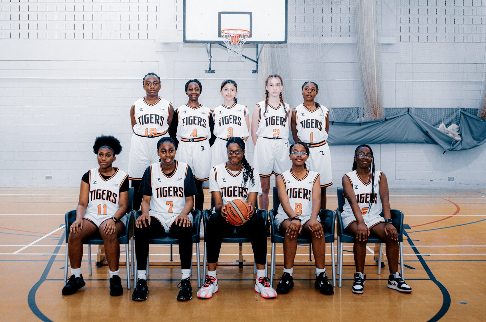 Team picture of the U14 Dartford Tigers Girls